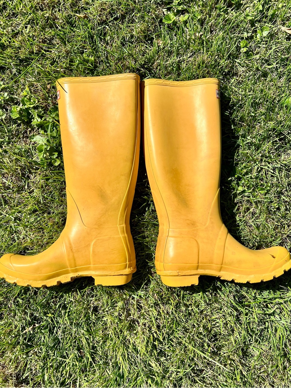 Hunter Original Tall Rubber Rain Boots in Vibrant Yellow 7 Model W23499 7F 6M - Picture 12 of 17